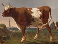 Rosa venneman (1842-1923), cows in a landscape, 1862, oil on canvas 64 x 84 cm. (25.19 x 33.07 in.), frame: 81 x 101 cm. (31.89 x 39.75 in.) - afbeelding 5 van  6