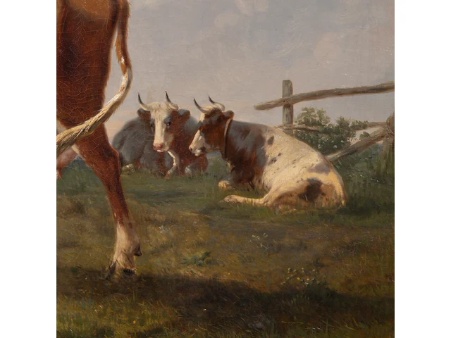 Rosa venneman (1842-1923), cows in a landscape, 1862, oil on canvas 64 x 84 cm. (25.19 x 33.07 in.), frame: 81 x 101 cm. (31.89 x 39.75 in.) - afbeelding 6 van  6