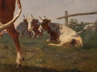Rosa venneman (1842-1923), cows in a landscape, 1862, oil on canvas 64 x 84 cm. (25.19 x 33.07 in.), frame: 81 x 101 cm. (31.89 x 39.75 in.) - afbeelding 6 van  6