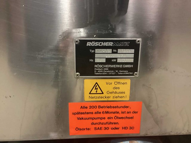 Röscher matic vm-18 vacuümmachine - afbeelding 9 van  9