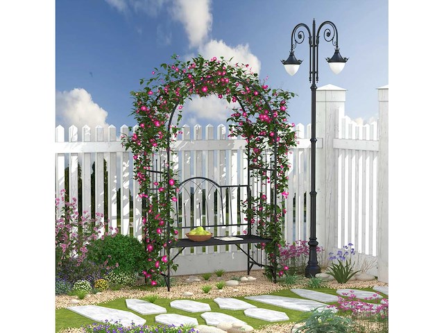 Rose arch 2-zits 2-in-1 tuinbank - afbeelding 2 van  6