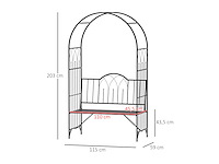 Rose arch 2-zits 2-in-1 tuinbank - afbeelding 4 van  6