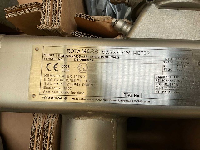 Rota yokogawa rccs36-m05a5sl/ks1/bg/rj/p6/z massflowmeter - afbeelding 7 van  9