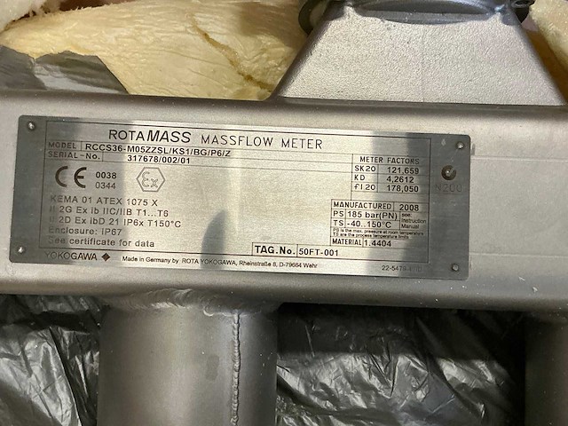 Rota yokogawa rccs36-m05zzsl/ks1/bg/p6/z massflowmeter - afbeelding 4 van  6