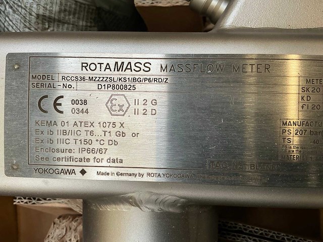 Rota yokogawa rccs36-mzzzzsl/ks1/bg/p6/rd/z massflowmeter - afbeelding 5 van  7