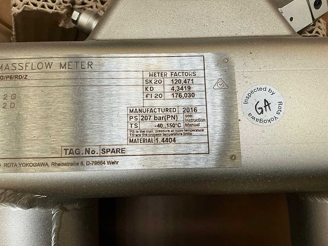 Rota yokogawa rccs36-mzzzzsl/ks1/bg/p6/rd/z massflowmeter - afbeelding 6 van  8