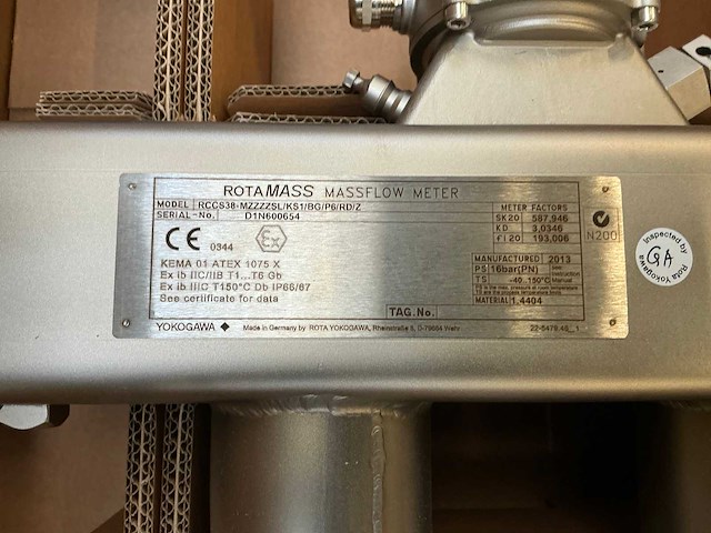 Rota yokogawa rccs38-mzzzzsl/ks1/bg/p6/rd/z massflowmeter - afbeelding 8 van  10