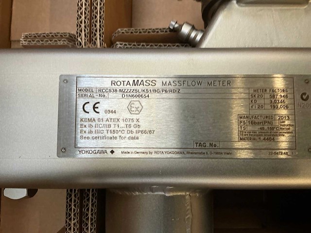 Rota yokogawa rccs38-mzzzzsl/ks1/bg/p6/rd/z massflowmeter - afbeelding 10 van  10