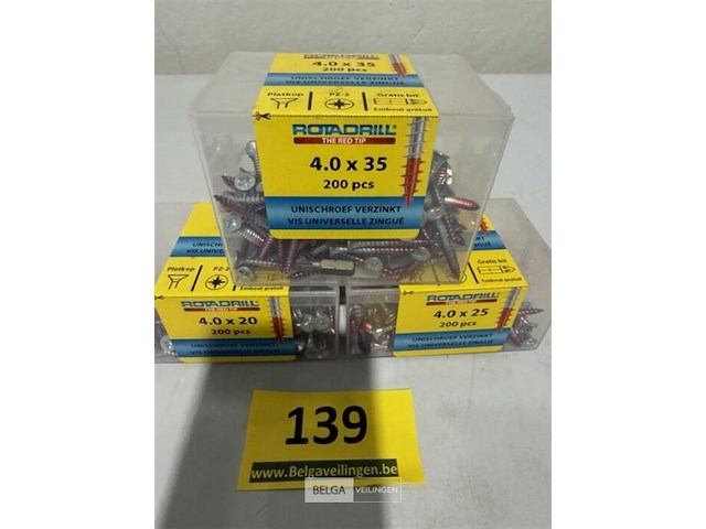 Rotadrill 200st/doos: 4x20 - 4x25 - 4x35 - afbeelding 1 van  3