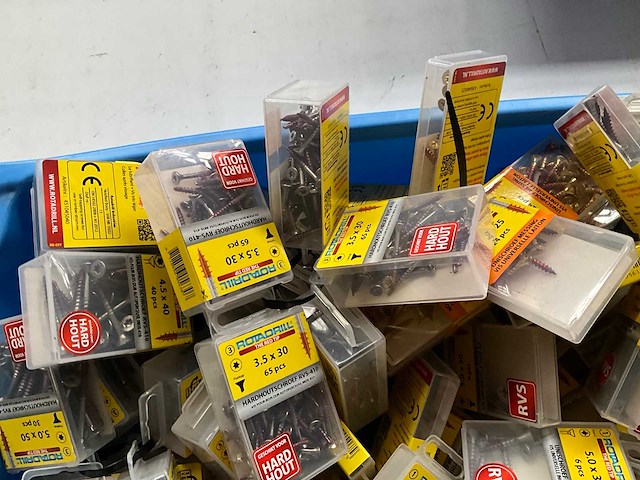 Rotadrill assorti schroeven o.a. rvs en messing (100x) - afbeelding 4 van  7