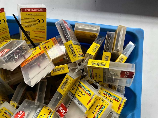 Rotadrill assorti schroeven o.a. rvs en messing (100x) - afbeelding 5 van  7