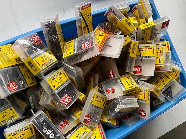 Rotadrill assorti schroeven o.a. rvs en messing (100x) - afbeelding 7 van  7