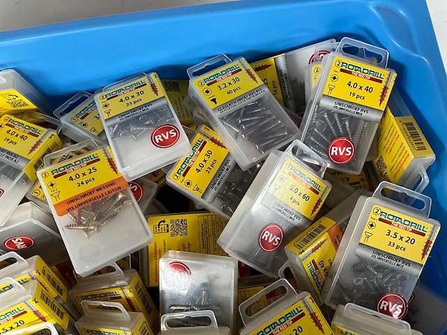 Rotadrill diverse schroeven rvs & messing (100x) - afbeelding 3 van  6