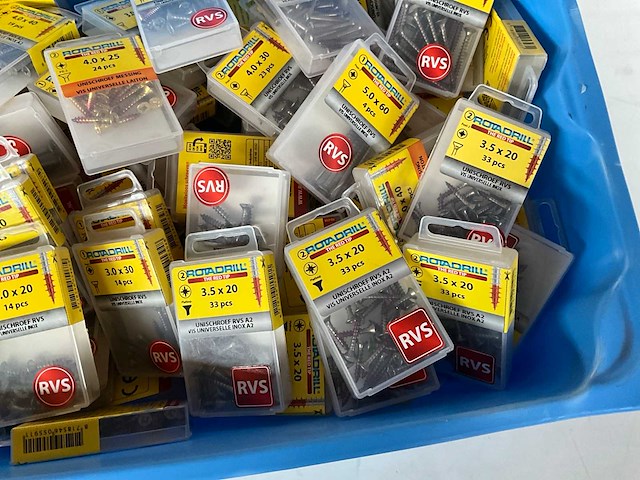 Rotadrill diverse schroeven rvs & messing (100x) - afbeelding 4 van  6