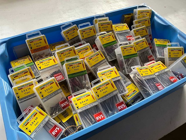 Rotadrill diverse schroeven rvs, messing en verzinkt (100x) - afbeelding 6 van  6