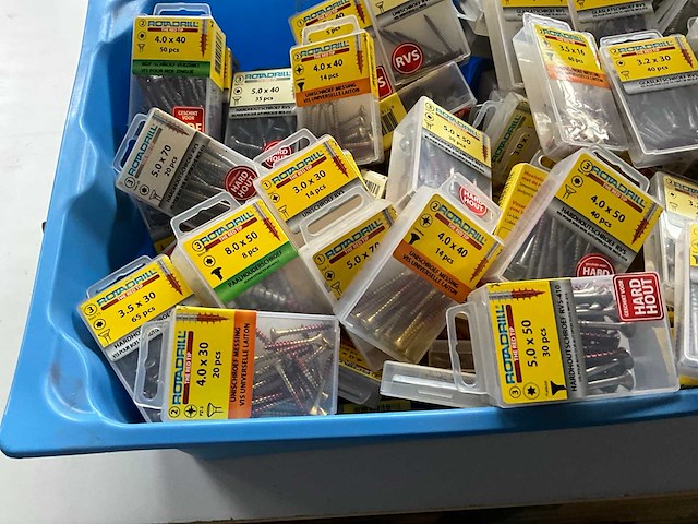 Rotadrill diverse schroeven rvs, messing en verzinkt (100x) - afbeelding 5 van  6