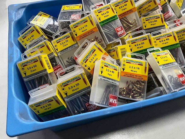 Rotadrill diverse schroeven rvs, messing en verzinkt (100x) - afbeelding 5 van  6