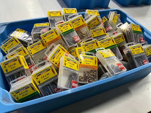 Rotadrill diverse schroeven rvs, messing en verzinkt (100x) - afbeelding 6 van  6