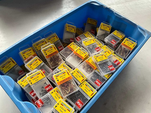 Rotadrill diverse schroeven rvs, messing en verzinkt (100x) - afbeelding 6 van  6
