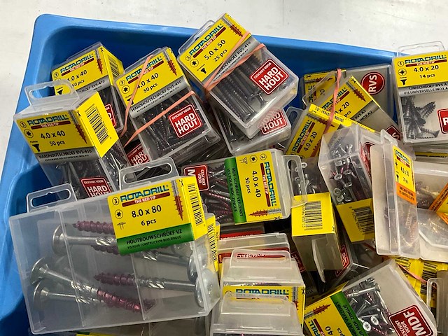 Rotadrill diverse schroeven rvs, verzinkt en messing (100x) - afbeelding 2 van  7