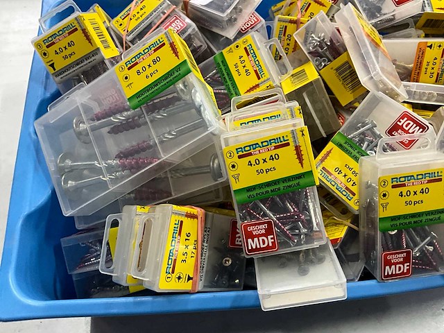 Rotadrill diverse schroeven rvs, verzinkt en messing (100x) - afbeelding 5 van  7