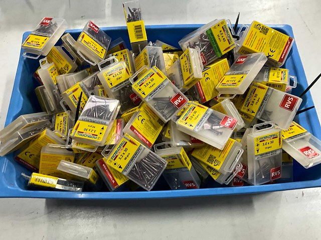 Rotadrill diverse schroeven rvs, verzinkt en messing (100x) - afbeelding 1 van  6