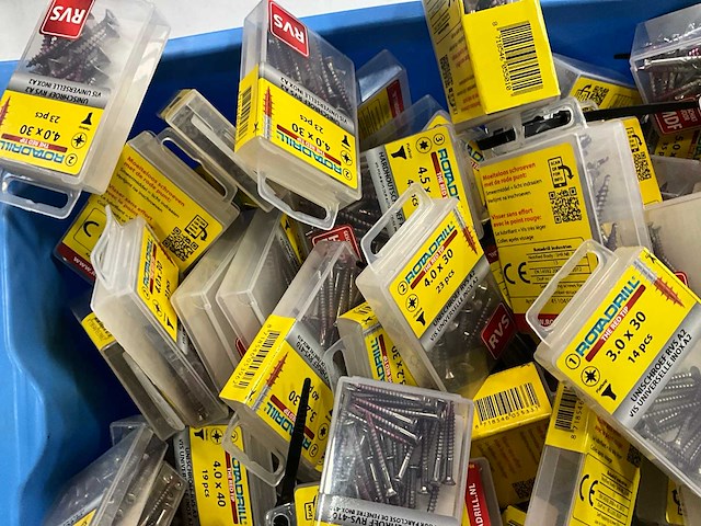 Rotadrill diverse schroeven rvs, verzinkt en messing (100x) - afbeelding 3 van  6