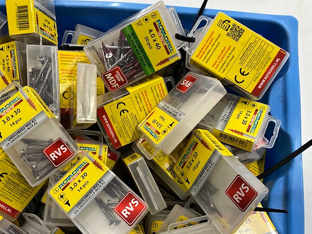 Rotadrill diverse schroeven rvs, verzinkt en messing (100x) - afbeelding 4 van  6