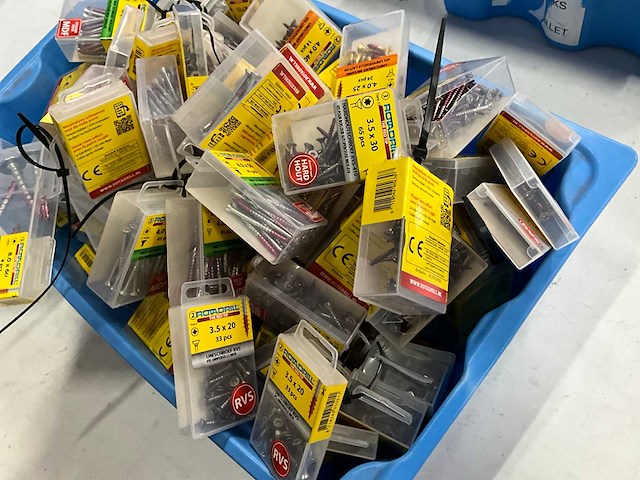 Rotadrill diverse schroeven rvs, verzinkt en messing (100x) - afbeelding 2 van  6