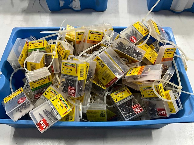 Rotadrill diverse schroeven rvs, verzinkt en messing (100x) - afbeelding 1 van  6