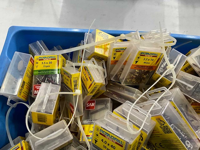 Rotadrill diverse schroeven rvs, verzinkt en messing (100x) - afbeelding 2 van  6