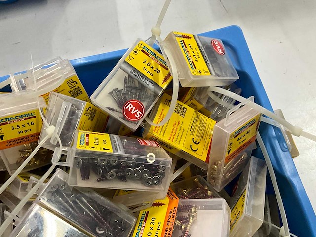 Rotadrill diverse schroeven rvs, verzinkt en messing (100x) - afbeelding 3 van  6