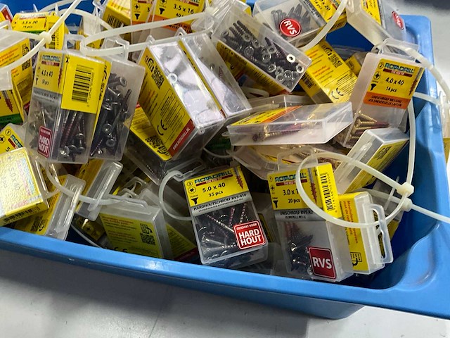 Rotadrill diverse schroeven rvs, verzinkt en messing (100x) - afbeelding 4 van  6