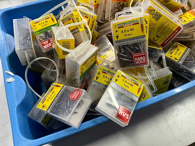 Rotadrill diverse schroeven rvs, verzinkt en messing (100x) - afbeelding 5 van  6