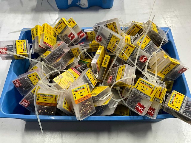 Rotadrill diverse schroeven rvs, verzinkt en messing (100x) - afbeelding 1 van  6