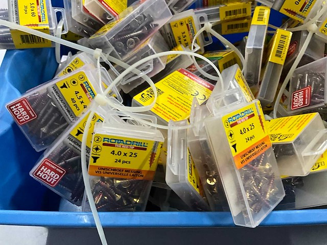 Rotadrill diverse schroeven rvs, verzinkt en messing (100x) - afbeelding 2 van  6