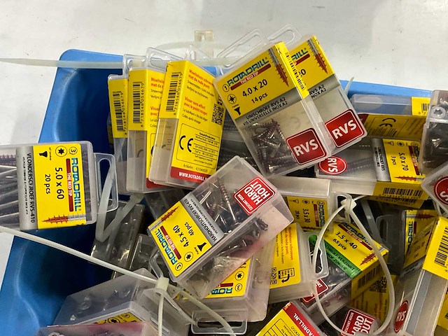 Rotadrill diverse schroeven rvs, verzinkt en messing (100x) - afbeelding 3 van  6