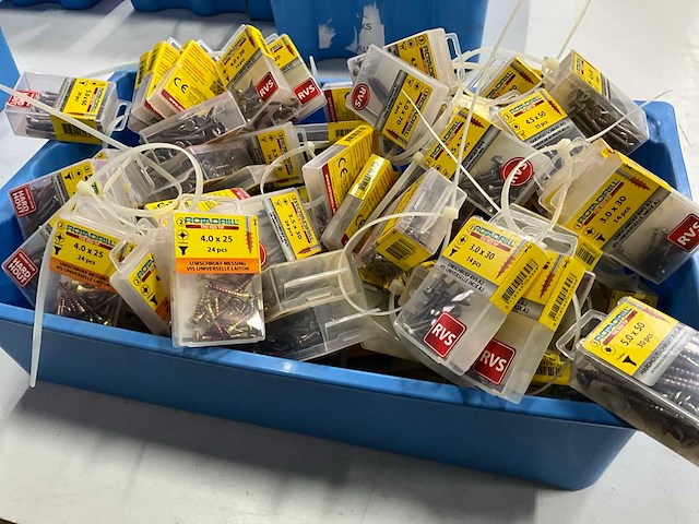 Rotadrill diverse schroeven rvs, verzinkt en messing (100x) - afbeelding 6 van  6