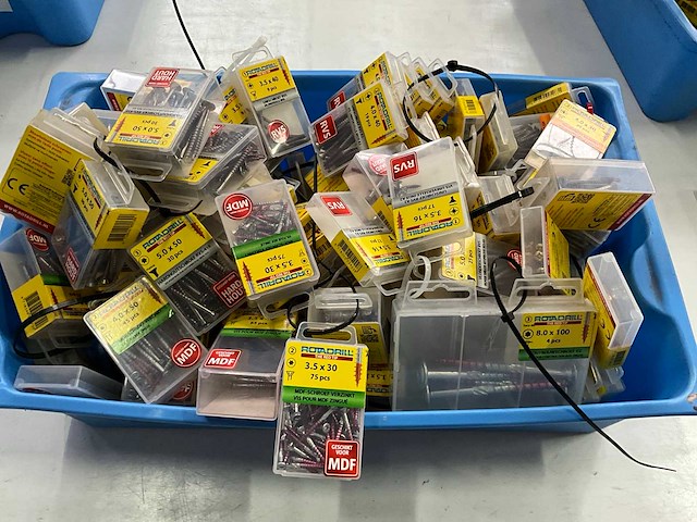 Rotadrill diverse schroeven rvs, verzinkt en messing (100x) - afbeelding 1 van  6