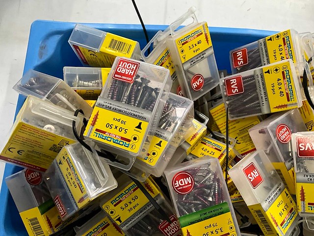 Rotadrill diverse schroeven rvs, verzinkt en messing (100x) - afbeelding 2 van  6