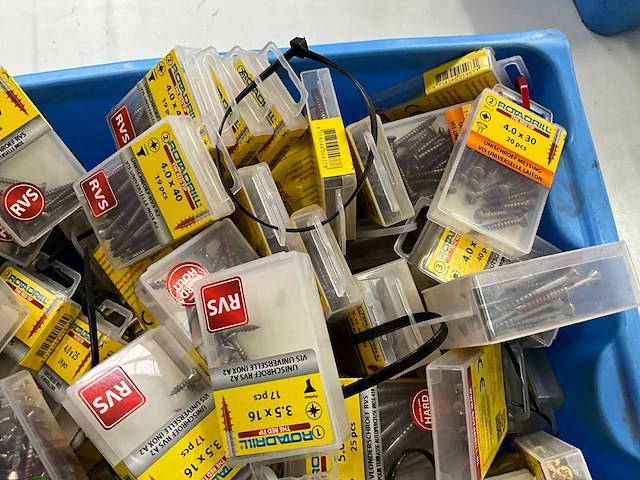 Rotadrill diverse schroeven rvs, verzinkt en messing (100x) - afbeelding 3 van  6