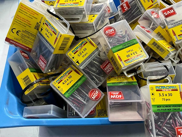 Rotadrill diverse schroeven rvs, verzinkt en messing (100x) - afbeelding 5 van  6