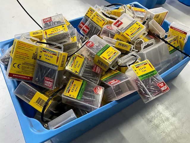 Rotadrill diverse schroeven rvs, verzinkt en messing (100x) - afbeelding 6 van  6
