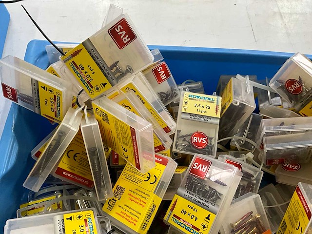 Rotadrill diverse schroeven rvs, verzinkt en messing (100x) - afbeelding 2 van  7