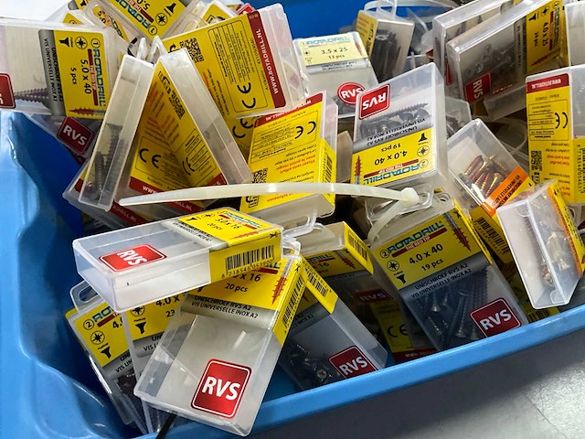 Rotadrill diverse schroeven rvs, verzinkt en messing (100x) - afbeelding 5 van  7