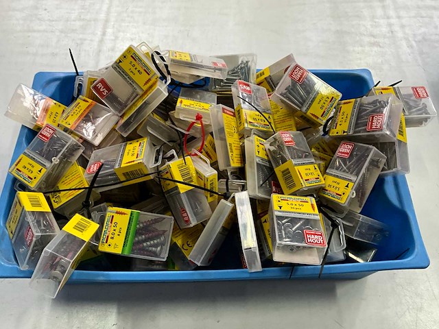 Rotadrill diverse schroeven rvs, verzinkt en messing (100x) - afbeelding 1 van  6