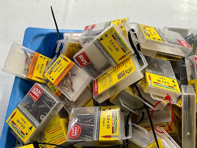 Rotadrill diverse schroeven rvs, verzinkt en messing (100x) - afbeelding 2 van  6