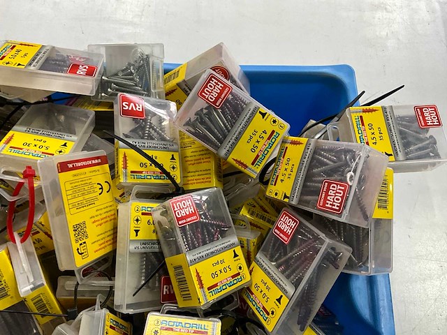 Rotadrill diverse schroeven rvs, verzinkt en messing (100x) - afbeelding 4 van  6