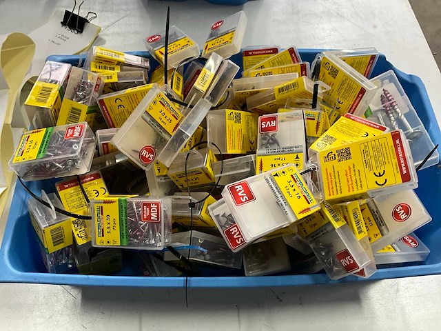 Rotadrill diverse schroeven rvs, verzinkt en messing (100x) - afbeelding 1 van  6
