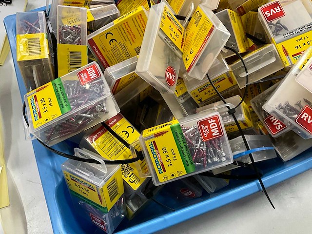 Rotadrill diverse schroeven rvs, verzinkt en messing (100x) - afbeelding 2 van  6